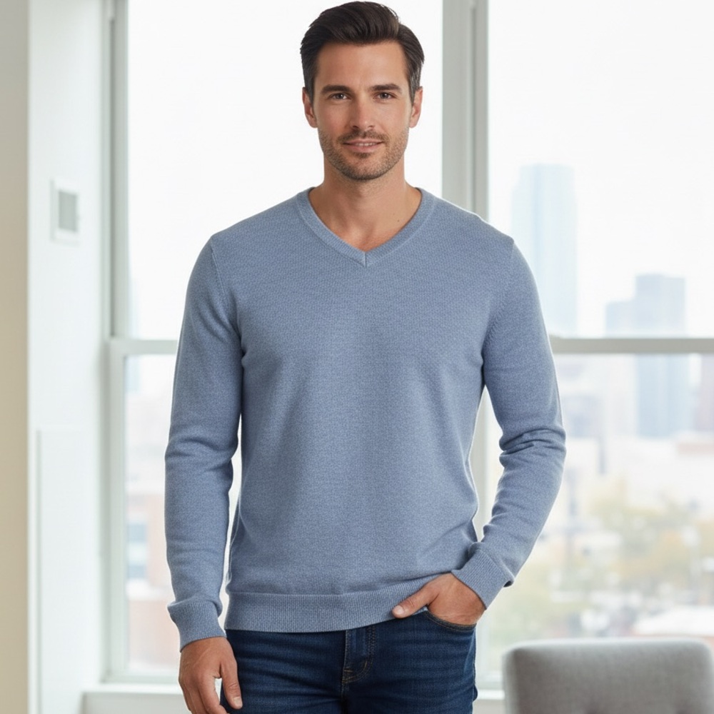 James Perse Men’s Los Angeles 100% Cashmere V-Neck Sweater